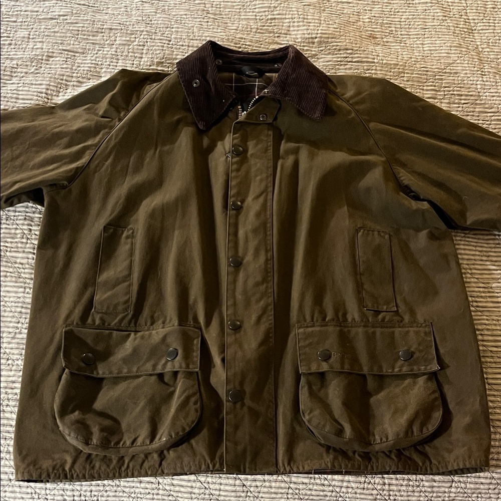 Vintage Barbour Moorland A820 Dark Olive Waxed Jacket